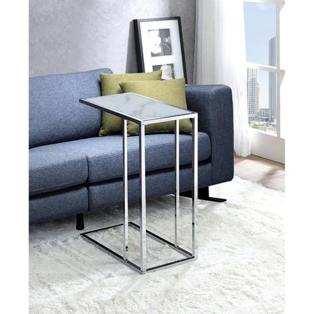 MYCO FURNITURE Myco Furniture AM115 10 x 18 x 25 in. Amelia Chair Side End Table; White & Chrome AM115